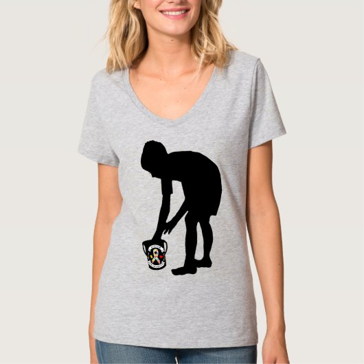 自閉症の意識 – 女性の基本的なVネックTシャツ Tシャツ (正面)