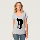 自閉症の意識 – 女性の基本的なVネックTシャツ Tシャツ (正面フル)