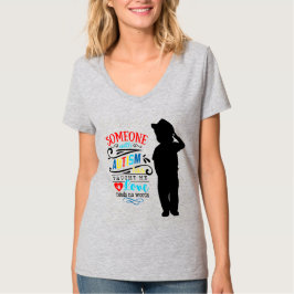 自閉症の意識 – 女性の基本的なVネックTシャツ Tシャツ