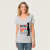 自閉症の意識 – 女性の基本的なVネックTシャツ Tシャツ (正面フル)