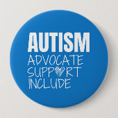 自閉症の意識。 advocate.support.include.ボタン 缶バッジ (正面)