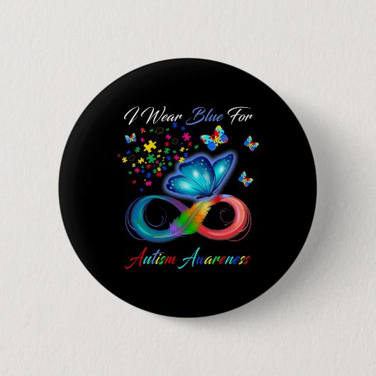 自閉症の意識 – I衣服ブルーの自閉症の意識 缶バッジ (正面)