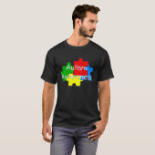 自閉症の意識Tees (暗) Tシャツ (正面フル)