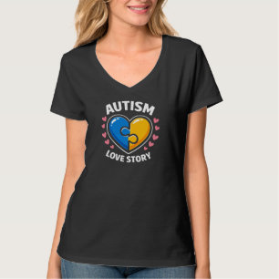 自閉症の愛の物語 自閉症の人を愛しています Tシャツ