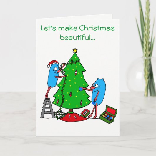 自閉症の慈善団体のために美しいクリスマス シーズンカード (正面)