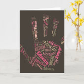 自閉症の支持者はメッセージカード手GTKを教育し、 カード (黄色い花)