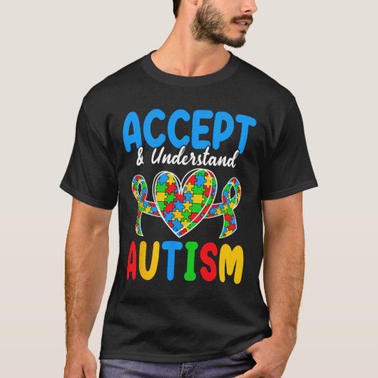 自閉症の日を受け入れ理解する Tシャツ (正面)
