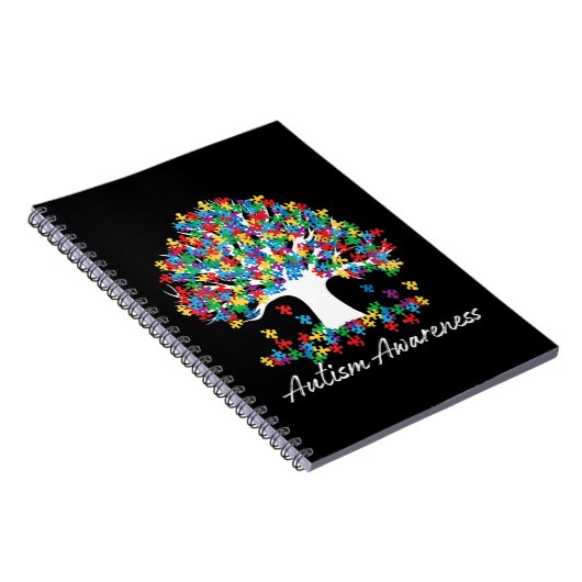 自閉症の木の認識月生活男性の女性 ノートブック (右側)