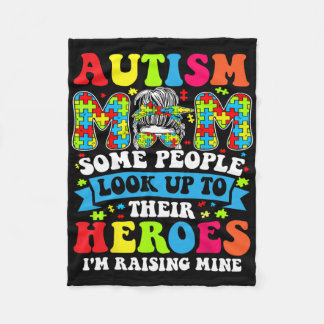 自閉症の母がヒーローグルーヴィ乱雑Bun自閉症Aw フリースブランケット