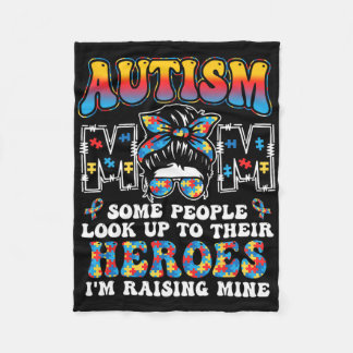 自閉症の母がヒーローグルーヴィ乱雑Bun自閉症Aw フリースブランケット