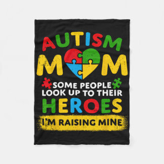 自閉症の母がヒーローグルーヴィ乱雑Bun自閉症Aw フリースブランケット
