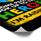 自閉症の母がヒーローグルーヴィ乱雑Bun自閉症Aw ポスター (角)