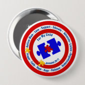 自閉症の母の丸ボタン 缶バッジ (正面&裏面)