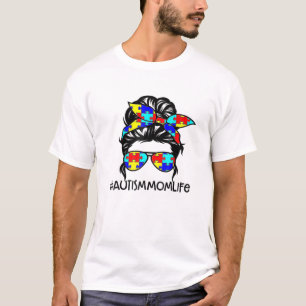 自閉症の母の人生メッシーブンサングラスバンダナモテ Tシャツ