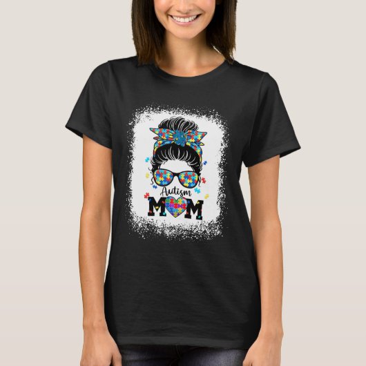 自閉症の母の生活メチャパンサングルバンダナマザーズ Tシャツ (正面)