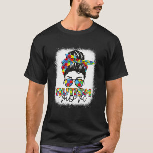 自閉症の母の生活Messy Bun母の日を漂白 Tシャツ