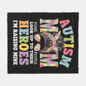 自閉症の母はヒーロー乱暴自閉症 フリースブランケット (正面(横))