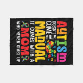 自閉症の母は手来動の女性の自閉症ではない フリースブランケット (正面(横))