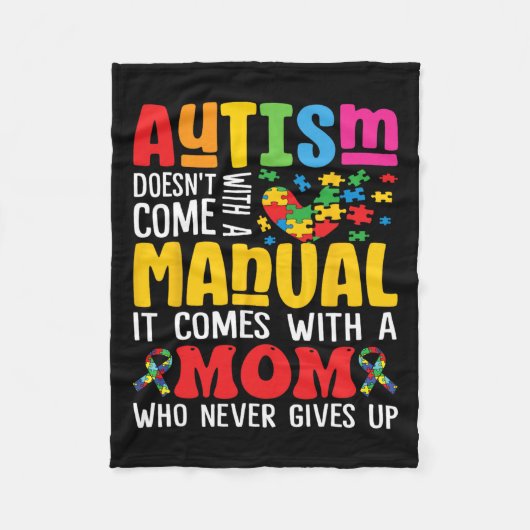 自閉症の母は手来動の女性の自閉症ではない フリースブランケット (正面)
