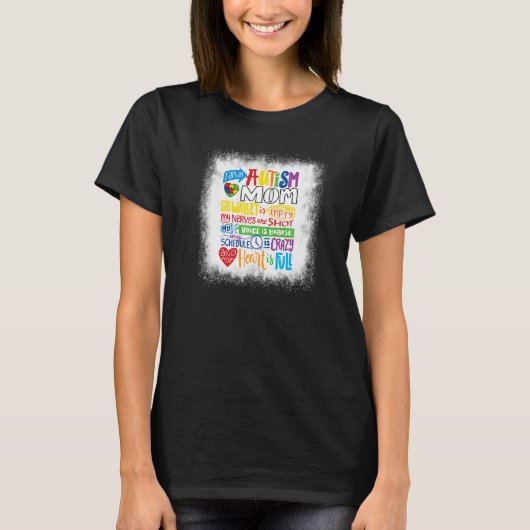 自閉症の母親の引用ポーチ「私は自閉症のママです」 Tシャツ (正面)