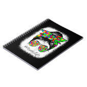 自閉症の母親Messy Bun自閉症の意識のために漂白 ノートブック (左側)