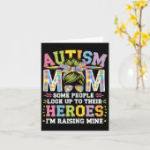 自閉症の母 ヒーローを育てる グルーヴィー お団子 自閉症 カード (黄色い花)