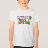自閉症の気球を持っている忍耐強くパズル トライブレンドTシャツ (正面)
