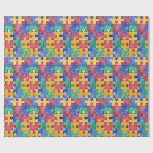 自閉症の水彩画のパズルの包装紙 ラッピングペーパー (フラット)