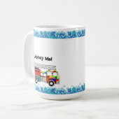 自閉症の消防車のパズル作品 コーヒーマグカップ (正面左)
