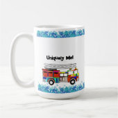 自閉症の消防車のパズル作品 コーヒーマグカップ (左)