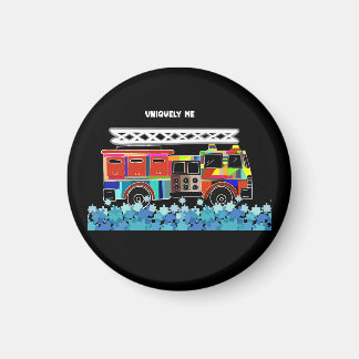 自閉症の消防車のパズル作品 マグネット