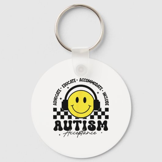 自閉症の理解と受容 特別支援教育の先生 キーホルダー (正面)