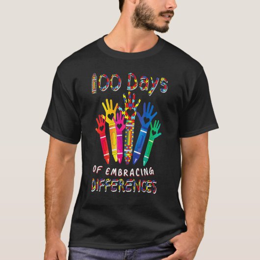 自閉症の理解を深めよう 差異を受け入れる 100日間のS Tシャツ (正面)