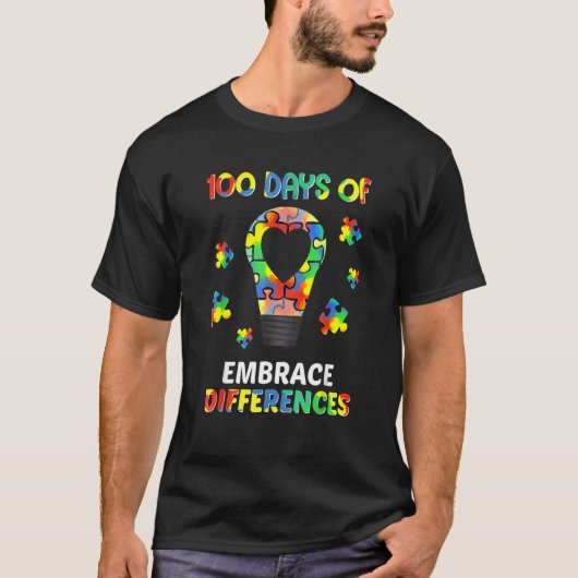 自閉症の理解を深めよう 差異を受け入れる 100日間のS Tシャツ (正面)