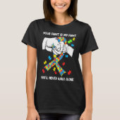 自閉症の理解を深めるために 共に歩もう サポート Tシャツ (正面)