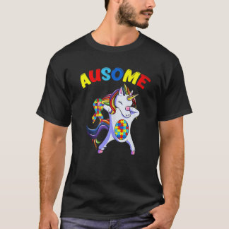 自閉症の目覚めUnicorn Ausome Tシャツ