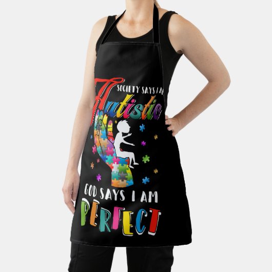 自閉症の社会が自閉症の神が私を完璧だと言う エプロン (インサイチュ)