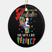 自閉症の社会が自閉症の神が私を完璧だと言う セラミックオーナメント (左)