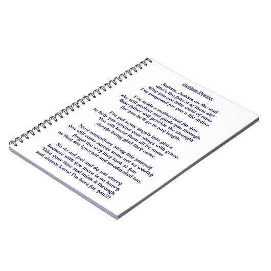 自閉症の祈りの言葉 ノートブック (左側)