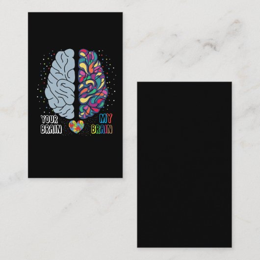 自閉症の自閉症のハートカラフルの脳 名刺 (正面/裏面)