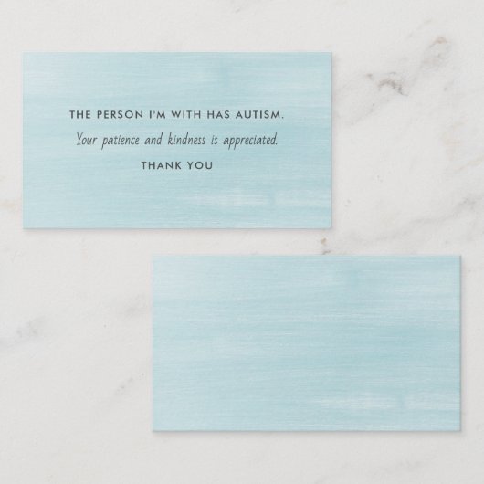 自閉症の自閉症の忍耐の親切情報 名刺 (正面/裏面)