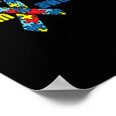 自閉症の自閉症意識リボンピースの贈り物 ポスター (角)