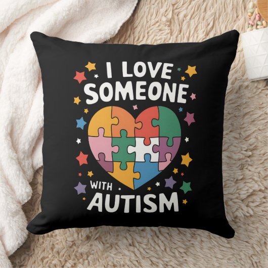 自閉症の自閉症認識度 クッション (ブランケット)