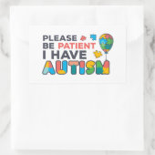 自閉症の色のパズルを持っ数々のて我慢しなさい 長方形シール (バッグ)