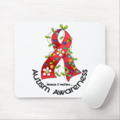 自閉症の花のリボン1 マウスパッド (マウス)