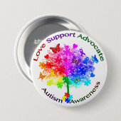 自閉症の虹の木 缶バッジ (正面&裏面)