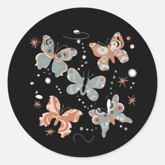 自閉症の蝶の自閉症に対する認識 ラウンドシール (正面)