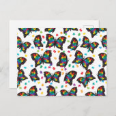 自閉症の蝶パズルパターン 案内ポストカード (正面/裏面)