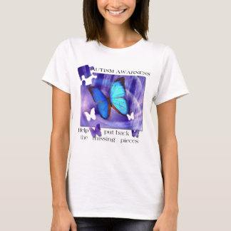 自閉症の蝶パズル Tシャツ