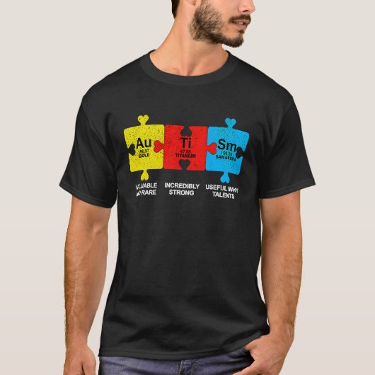 自閉症の要素 周期表 アウェアネス ASD メンズ Tシャツ (正面)